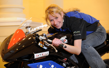Jenny Tinmouth at the TT2008 launch (Stephen Davison/Pacemaker Press International)